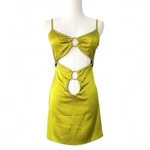 DANIELLE GUIZIO CUTOUT BEDAZZLED DRESS